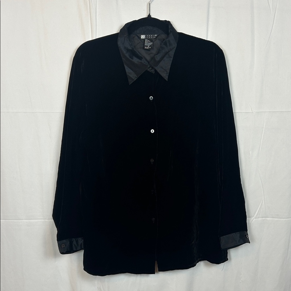 Carole Little Elegant Black Silk Blend Blouse